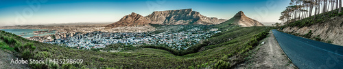 Iconic Panorama of Table Mountain, Cape Town, South Africa - clear skies