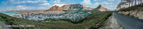 Iconic Panorama of Table Mountain, Cape Town, South Africa - cloudy skies - Great outdoors adventure travel destination, Cape Town, South Africa