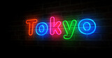 Tokyo symbol neon light 3d illustration