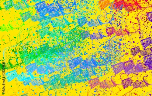 Contemporary art. Hand made art. Colorful texture. Modern artwork. Strokes of fat paint. Brushstrokes. Abstract painting on canvas. Artistic background image art on wall.
