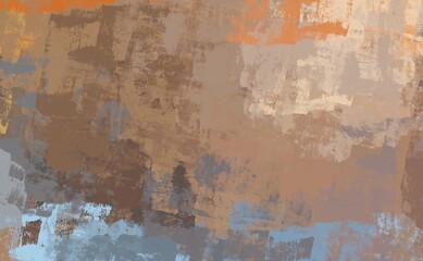 Ingelijste posters Verweerde muur Abstract kleurrijk schilderij met penseelstreken  © Jakub