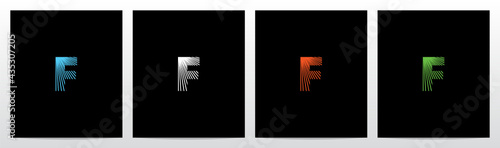 Shining Rays On Letter Logo Design F