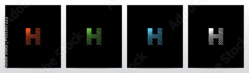 Shining Rays On Letter Logo Design H
