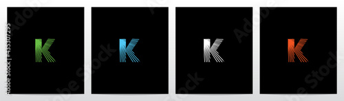 Shining Rays On Letter Logo Design K