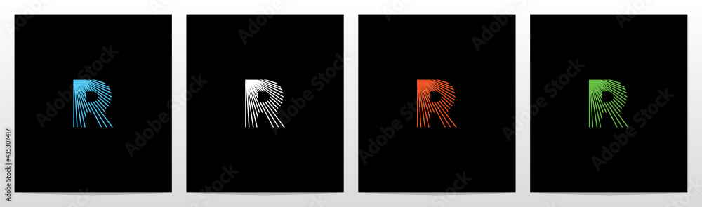 Shining Rays On Letter Logo Design R Shining Rays On Letter Logo Design R
