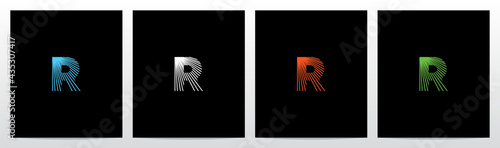 Shining Rays On Letter Logo Design R