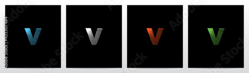Shining Rays On Letter Logo Design V