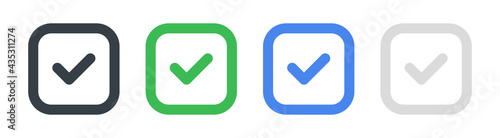 Check mark, checkbox square icon. Vector illustration