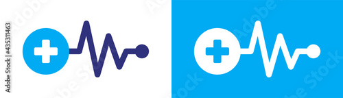 Pulse vector icon. Medical healthcare concept. Heartbeat sign. 