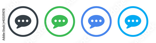 Chat icon. Speech bubble vector isolate on white background.