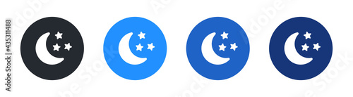 Moon with stars icon symbol of nighttime vector illustration.
