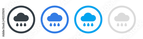 Cloud with rain drops icon. Vector illustration