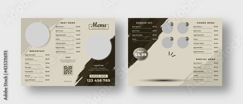 Food menu trifold brochure