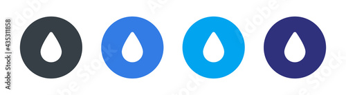 Fresh rain water droplet icon vector button isolated on white background