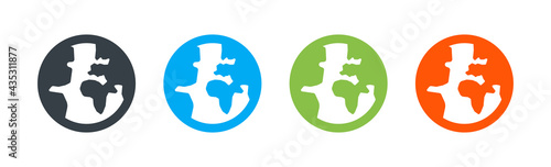 Earth planet icon. Vector illustration.