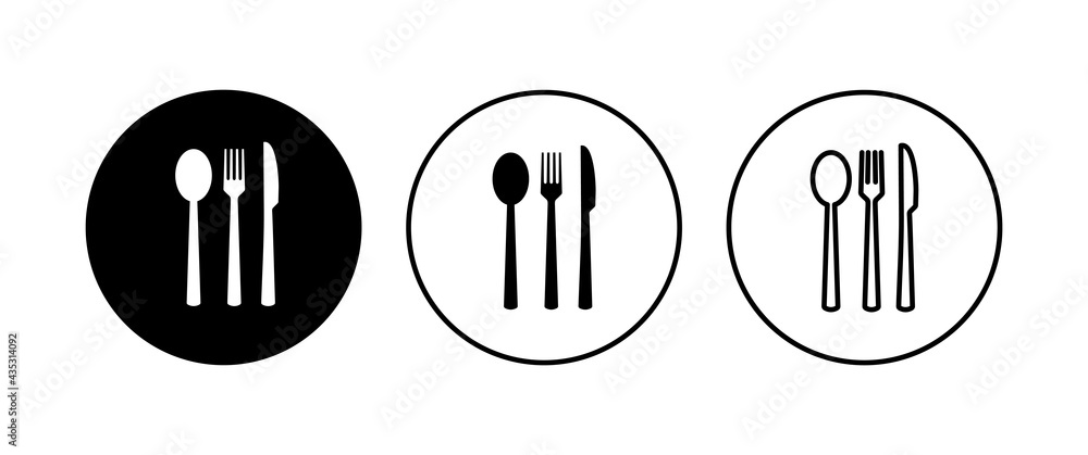 spoon and fork icon set. spoon, fork and knife icon vector. restaurant icon spoon and fork icon set. spoon, fork and knife icon vector. restaurant icon
