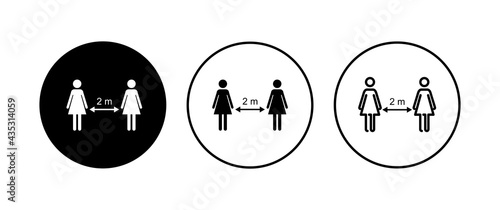 Social distancing icon set. social distance icon. self quarantine sign