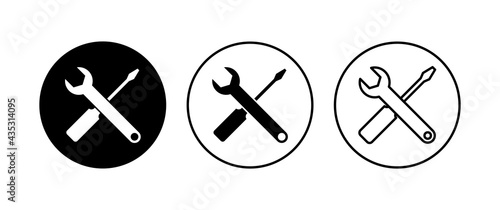 Repair tools icon set. tool icon vector. setting icon vector. Wrench and screwdriver. support, Service
