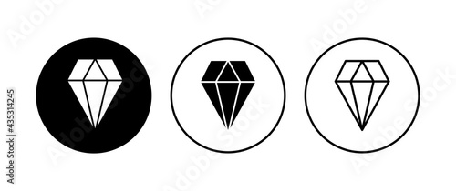 Diamond icon set. diamond gems vector icon.