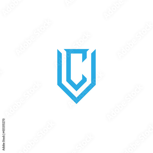 initial letter VC shield logo vector