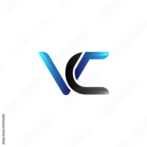 initial letter VC modern logo vector