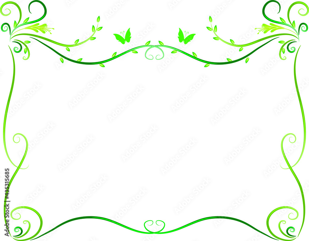 vector drawing flowers and butterfly border frame background vector drawing flowers and butterfly border frame background