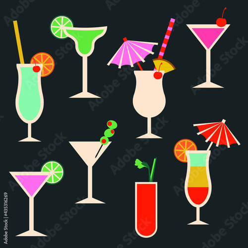Vintage Cocktail Illustrated Vectors