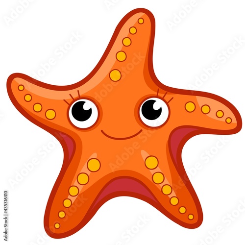 Cute starfish cartoon. Starfish clipart vector illustration