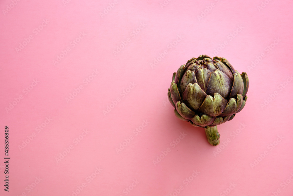 Fototapeta premium artichoke on a pink background