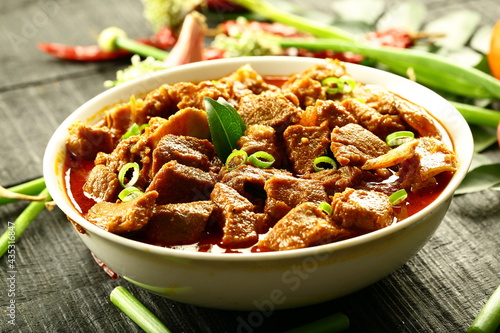 Bowl of delicious mutton korma, curry, roast from Indian cuisine. Non veg food backgrounds.