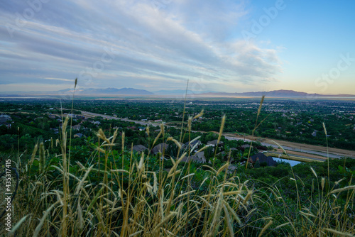 View of the Salt Lake valley area along the canyon near Layton, Utah
