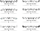 vector set: calligraphic design elements and page decoration with butterfly design