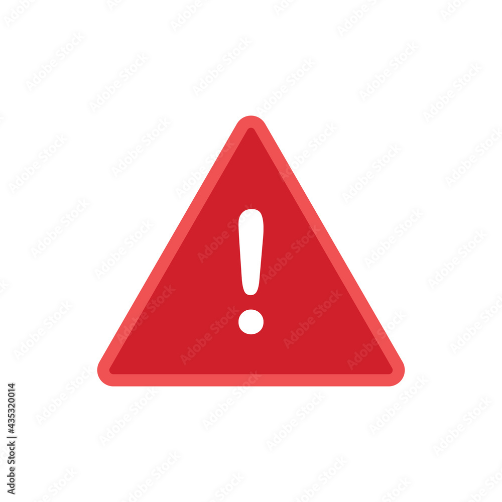Alert icon. Danger symbol. Flat Vector illustration attention sign with exclamation mark icon. Risk sign. Alert icon. Danger symbol. Flat Vector illustration attention sign with exclamation mark icon. Risk sign.