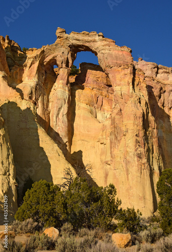 the towering double sandstone grosvenor arch along cottonwood canyon road  in  g Fototapet