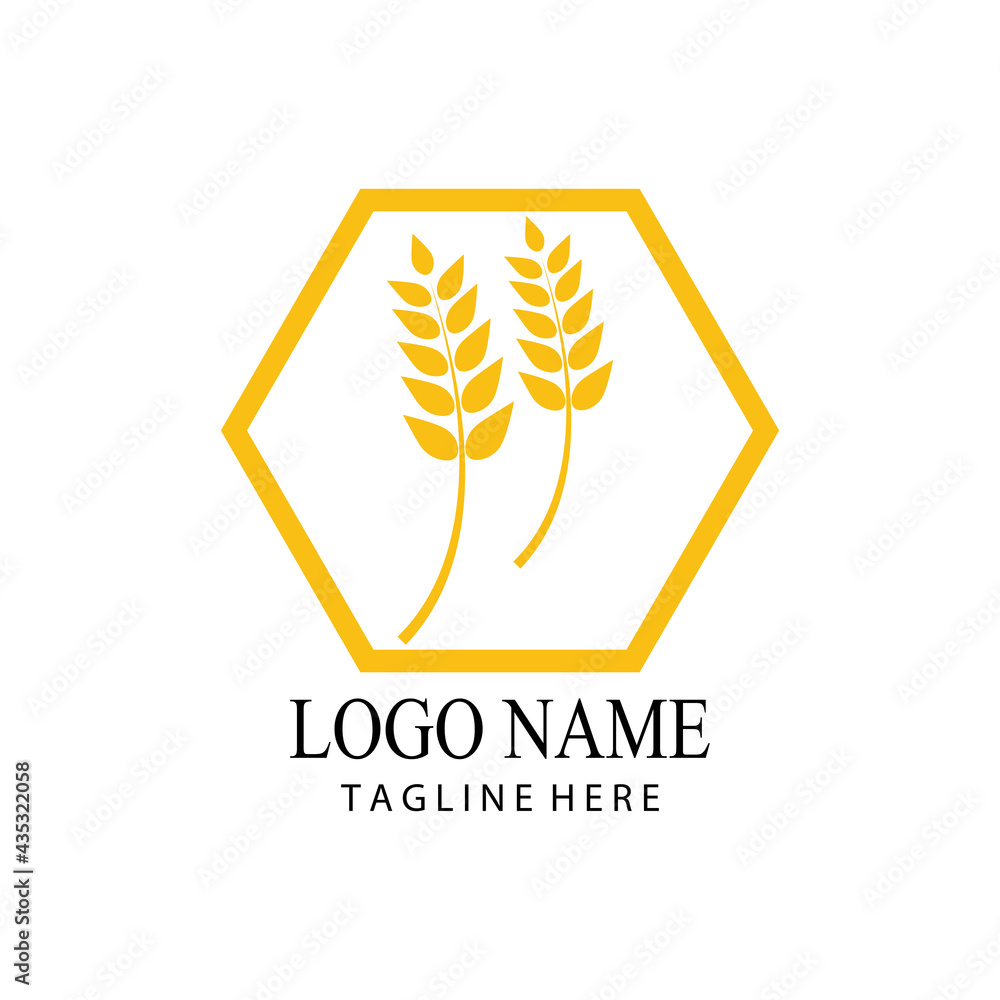 Agriculture wheat vector icon design