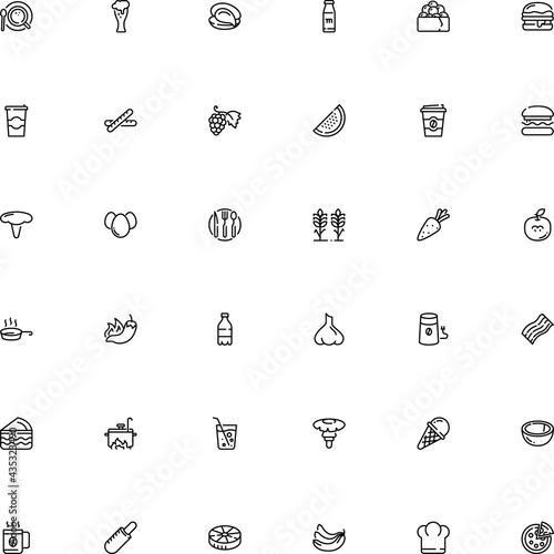 icon vector icon set such as: wild, ladle, mocha, ice, garden, vegetarian food, seaweed, unhealthy, stroke, electric, penne, pint, machine, saucer, apple, agriculture, aromatic, mussel, card, street