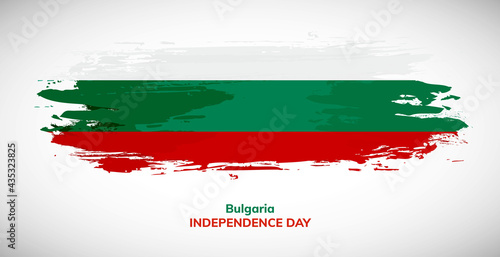 Happy independence day of Bulgaria. Brush flag of Bulgaria vector illustration. Abstract watercolor national flag background