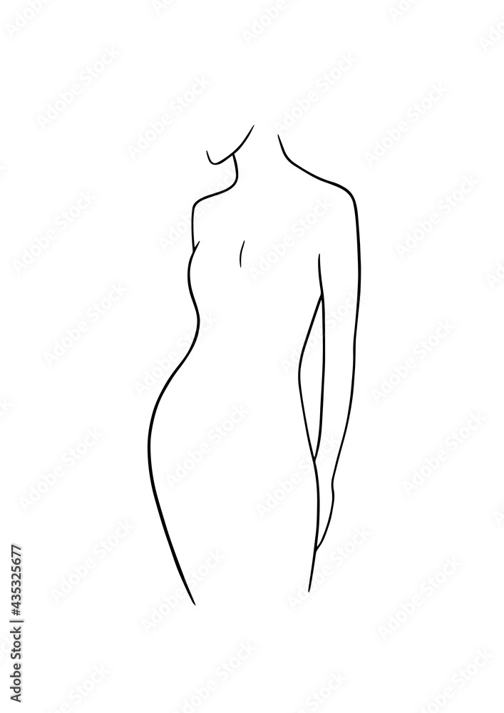 Abstract illustration. Poster. Drawing of a woman in one line. Abstract illustration. Poster. Drawing of a woman in one line.