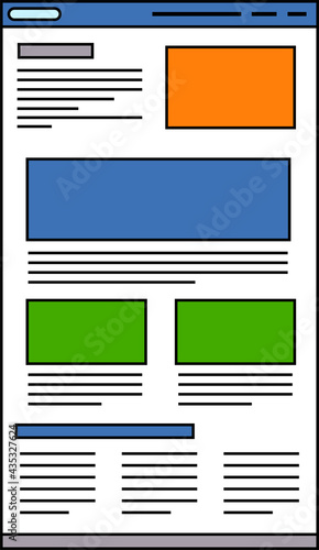 Website screen for smartphone