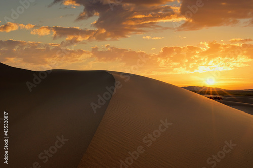 the sand dunes on sunset, Gobi desert Mongolia