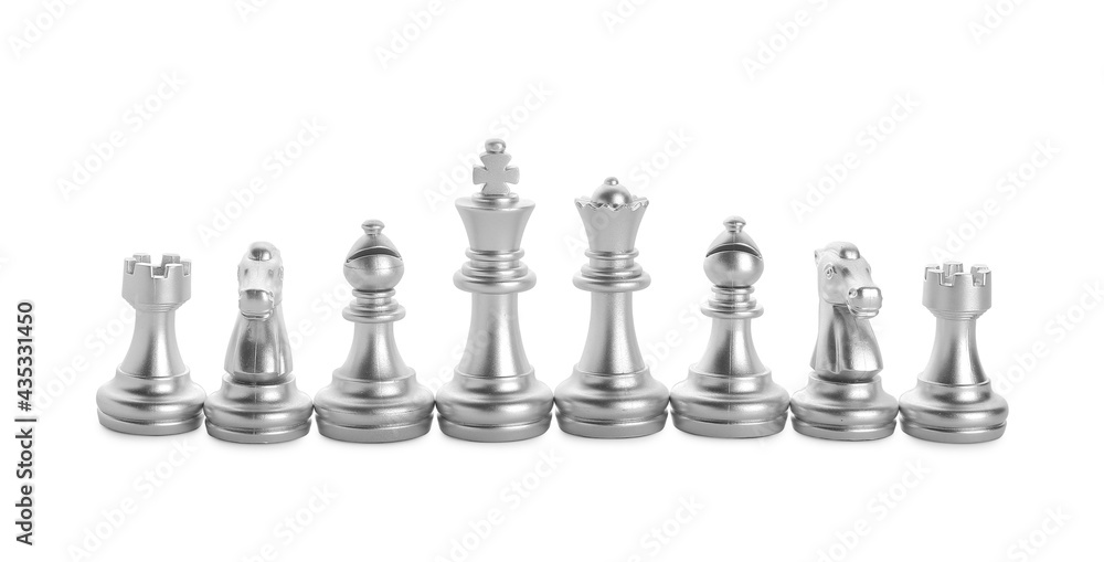 Chess pieces on white background Chess pieces on white background