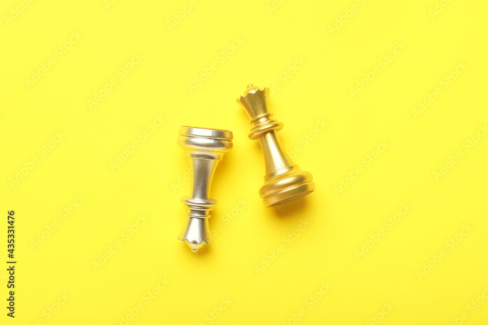 Chess pieces on color background Chess pieces on color background