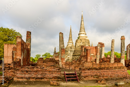 Wat Phra Si Sanphet, the holiest temple on the site of the old Royal Palace in Thailand's ancient capital of Ayutthaya, Ruined temple in Thailand © Yaya Ernst