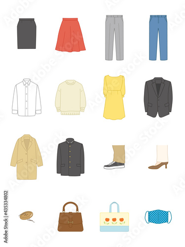 洋服リフォーム店　サービス内容のイラストセット