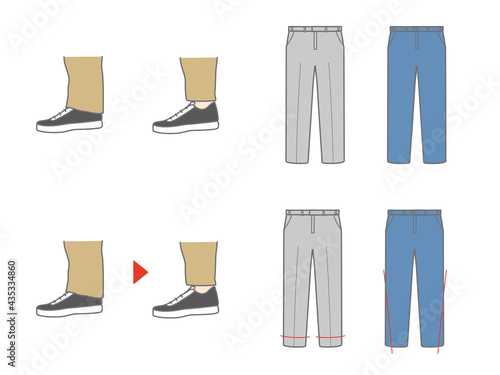 洋服リフォーム　パンツ　裾上げ　幅調整