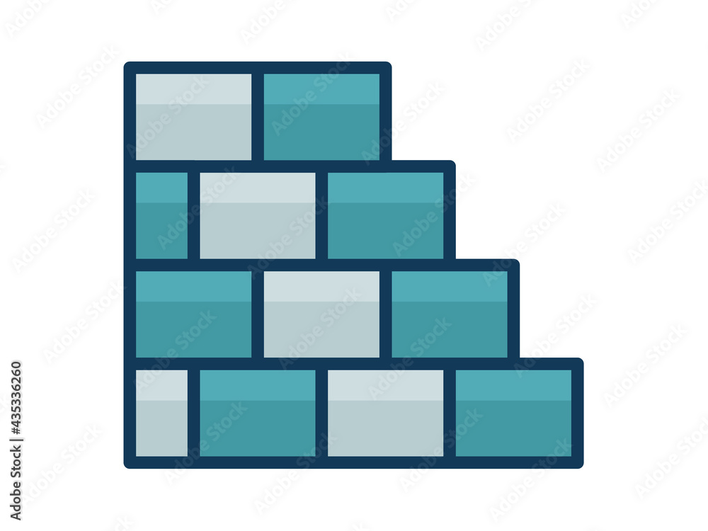 brick wall single isolated icon with filled line style brick wall single isolated icon with filled line style