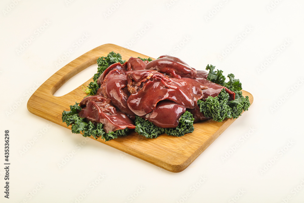 Fototapeta premium Raw chicken liver for cooking
