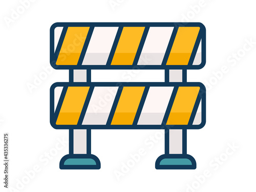 barrier road blockade single isolated icon with filled line style