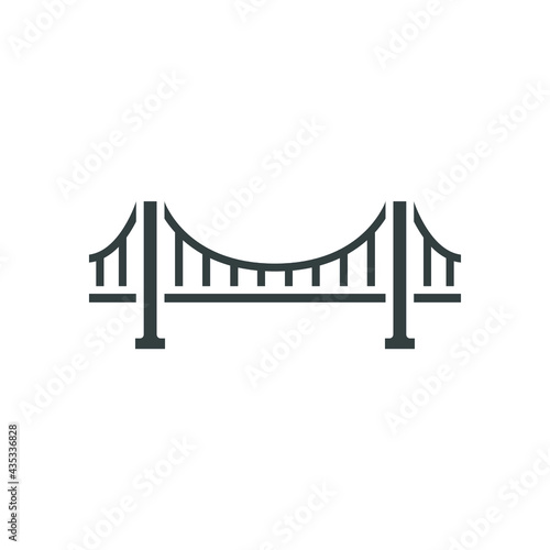 Bridge icon  solid style  road  architecture. Ground transportation. Constructions of  stone metal girders architectural symbol for web graphic. Vector illustration. Design on white background EPS 10