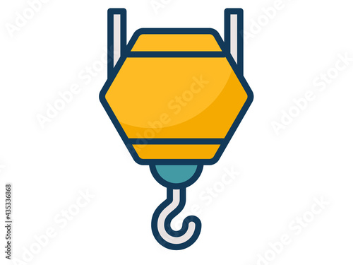 crane construction single isolated icon with filled line style